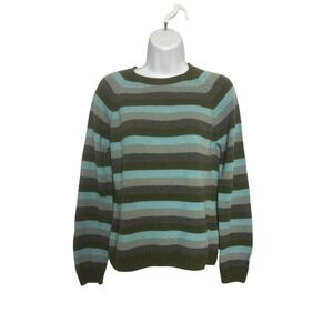 Columbia Womens Small Sweater Striped Crew Neck Angora Blend‎ Gorpcore Hiking